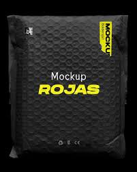 Bubble Bag Postage Mockup Rojas Branding Design Packaging Plastic Packaging Design Photoshop Design