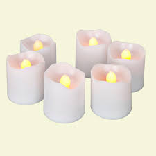 Home Accents Holiday Battery Operated White Super Bright Votive Candle Pack Of 6 1650714 The Home Depot