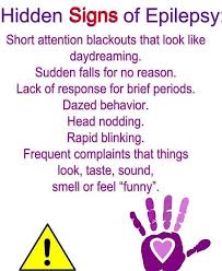 Potential warning signs of a seizure include confusion, feeling spacey, falling, jerking movements and memory lapses, explains the epilepsy foundation. Just Some Warning Signs Everyone Please Read On Epilepsy And Learn About It Because You Never Know When You Epilepsy Awareness Quotes Epilepsy Epilepsy Facts