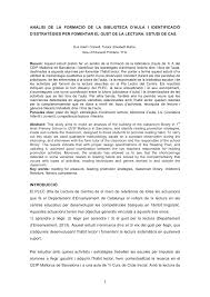Independentment els docents i, jo com a persona observadora a veure si les respostes coincideixen. Pdf Tfg Analisi De La Formacio De La Biblioteca D Aula I Identificacio D Estrategies Per Fomentar El Gust De La Lectura Estudi De Cas