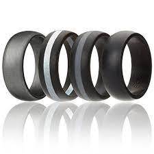 Silicone Wedding Ring For Men By Roq Silicone Rubber Band Black Grey Silver Beveled Silicone Wedding Rings Rubber Wedding Band Silicone Wedding Ring Men