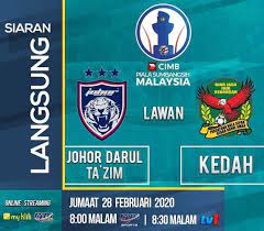 Saksikan siaran langsung bola sepak piala malaysia separuh akhir kedua antara pahang menentang kedah dari. Jdt Vs Kedah Siaran Langsung Khusien