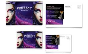 makeup artist postcard template design