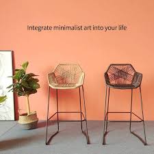 Amazon Com Jubadeng Bar Chair Rattan Chair Bar Stool High Stool Home Back Dining Chair Comfortable Simple And Beautifu In 2020 Wicker Bar Stools Bar Stools Bar Chairs