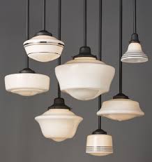 7in Striped Bell Shade Opal With Handpainted Black Stripes B3524 Schoolhouse Pendant Lights School House Lighting Schoolhouse Pendant