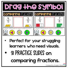 Google Slides Comparing Fractions Math Benchmark Fractions Distance Learning Math Fractions Math Benchmarks Learning Fractions