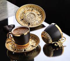 Only 1 available and it's in 1 person's cart. Vintage Arabic Set 12 Pieces Turkish Coffee Cups Saucer Set Vaisselle Elite Dinnerware