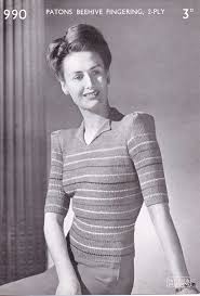 Knit this stunning short sleeved sweater in patons tahiti yarn. 1940s Lady S Short Sleeved Sweater Patons No 990 Free Vintage Knitting Pattern Vintage Knitting Pattern Archive
