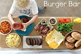 How To Set Up An Easy Burger Bar At Home Tonya Staab Burger Bar Burger Bar Party Easy Burgers