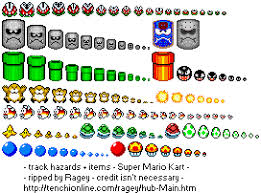 Hazards Items Sprite Database Mario Crafts Super Mario Kart Super Mario