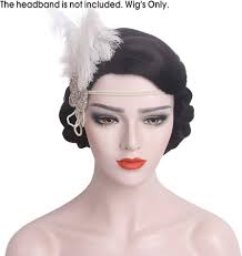 STfantasy 1920s 70s Parrucca Donna Finger Wave Bob Corta Riccia Vintage  Elegante Sintetici Wigs Fancy Dress Anime Carnevale Halloween Cosplay Party  (Nera) : Amazon.it: Moda