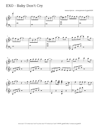 Baby Don The Cry Exo Sheet Music For Piano Solo Musescore Com