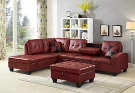 Sectional sofa, sectional couch, leather & outdoor sectionals. Amazon Com Gtu Furniture Pu Leather Living Room Irreversible Living Room Sectional Sofa Set In Black White With Ottoman Red Furniture Decor