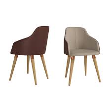 Rated 4.5 out of 5 stars. Martha Double Sided Fabric Leather Accent Chair In Brown Set Of 2 Housetie