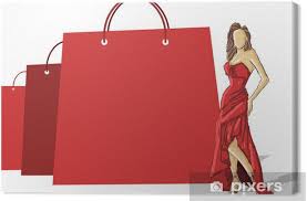 Maybe you would like to learn more about one of these? Shopping Paper Bags And Pretty Woman In Red Dress Canvas Print Pixers We Live To Change