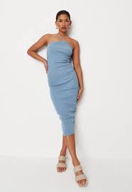 How do you knit a strap for a belt? Blue One Strap Knit Midaxi Dress Missguided
