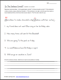 Is This Sentence Correct Capitalization And Punctuation Capitalization Worksheets Punctuation Worksheets Worksheets For Kids