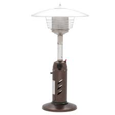 Hampton Bay 11 000 Btu Powder Coated Bronze Tabletop Propane Patio Heater Hps C Pc The Home Depot