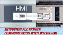 MITSUBISHI PLC FX1N/2N COMMUNICATION WITH WECON HMI #mitsubishi  #communication