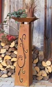 Rostige Blumensaule Flori Gartensaule Aus Metall Edelrost Edelrost Edelrost Saule Garten