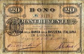 Che cosa è successo nella più italiana delle banche svizzere? 20 Francs Banca Della Svizzera Italiana Canton Of Ticino Numista