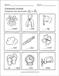 A printable worksheet designed to teach beginning blends br, cr, dr, fr, gr, tr. Free Consonant Blends With L Worksheets For Preschool Children