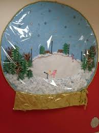 Make a snow globe that goes forever, while a candle. Our Classroom Paper Made Snowglobe Door Competition Winter Theme The Best P Christmas Door Decorating Contest Office Christmas Decorations Door Decorations