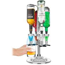 Serve up drinks in style by placing your spirits in this quaint log shaped liquor dispenser. Led Illuminated 4 Bottle Bar Caddy Liquor Dispenser Bar Products