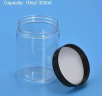 Uxcell 10oz/ 300ml Round Plastic Jars with Black Screw Top Lid for Storage  2Pack
