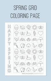 Pypus is now on the social networks, follow him and get latest free coloring pages and much more. Bright Apple Blossom Free Printable Spring Grid Coloring Page