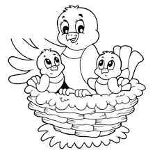 Free printable elmer with three birds coloring page in vector format, easy to print from any device and automatically fit any paper size. Printable Bird Nest Coloring Page Novocom Top
