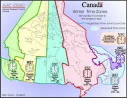 Time Zones Of Canada Time Zone Map Time Zones Canada Summer