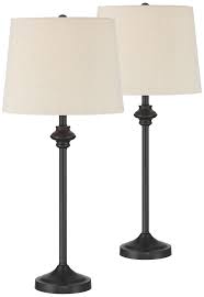 360 Lighting Modern Buffet Table Lamps Set Of 2 Bronze Metal Oatmeal Fabric Drum Shade For Dining Room Walmart Com In 2020 Modern Buffet Table Buffet Table Lamps Table Lamp Sets