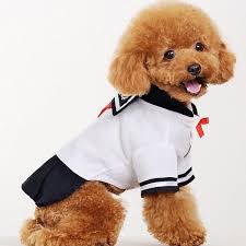 Cute Dog Cat Dress Puppy Clothes Navy School Girl Dress Uniform Costume Apparel Pet Costumes For Dogs Puppy Clothes Pet Costumes