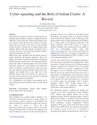 Pdf Cyber Squatting And The Role Of Indian Courts A Review