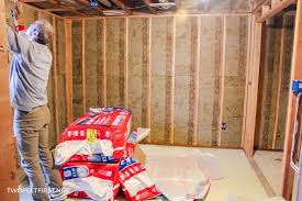 I looked at putting a 2x4 in between the studs horizontally, but that left a gap below between the studs where the plastic over the insulation compressed and also left. Insulating And Framing A Basement