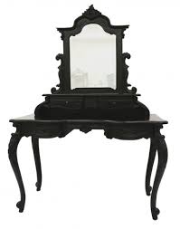 French Style Furniture Gothic Black Dressing Table With Mirror Luxury Black Dressing Tables Dressing Table Mirror French Style Furniture