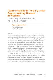 Pdf Team Teaching In Tertiary Level English Writing Classes In Vietnam A Case Study On The Students And The Teachers Attitudes