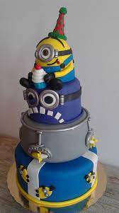 Minion birthday minion birthday cake superhero cake cupcake birthday cake boy birthday cake kids cake superhero cupcake toppers character cakes minions. 10 Amazing Minion Birthday Cakes Pretty My Party Party Ideas