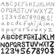 The modern english alphabet uses letters from the latin alphabet and consists of 26 letters, each with an upper and lower case variation. A Set Of Hand Written Letters And Numbers The Complete Alphabet Royalty Free Cliparts Vectors And Stock Illustration Image 5621513