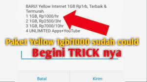 Dengan ada 3 pilihan paket yellow indosat ooredoo silahkan anda pilih salah satu untuk digunakan chattingan, browsingan dan lain sebagainya. Trik Terbaru Cara Daftar Paket Yellow 1 Gb 1000 Indosat Ooredoo Youtube