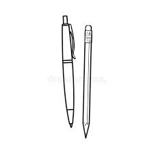 Beautiful handmade pencil portraits from photographs. Simple Hand Drawn Ball Point Pen And Pencil Office Supplies Stock Vector Illustration Of Rollerball Simple 94299722