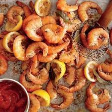 Boiled Shrimp With Tangy Cocktail Sauce Recipe Recipe Shrimp Boil Boiled Food Cooked Shrimp Recipes