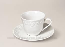 Vardagen tasse à café et soucoupe, blanc cassé diamètre soucoupe: Tasse Cafe California Soucoupe Limoges Porcelaine Blanche Limoges 13cl Maison De La Porcelaine