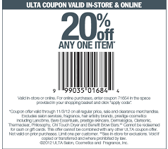 20 Off A Single Item At Ulta Or Online Via Checkout Promo 71654 Coupon Via The Coupons App Ulta Coupon Shopping Coupons Ulta