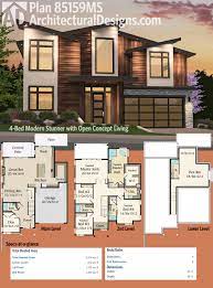 Plan 85159ms 4 Bed Modern Stunner With Lower Level Flex Room Modern House Plans House Plans With Pictures House Plans