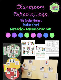 classroom rules file folders anchor chart home school communication note