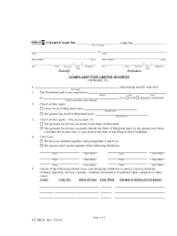 maryland divorce forms free templates in pdf word excel to print