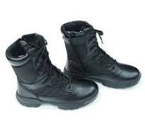 Bottes tactiques noires en caoutchouc à semelle extérieure à talon haut  pour hommes de Surinnan Police
