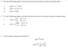 There are four types of fourier transform: For The Following Signals Calculate The Fourier Chegg Com